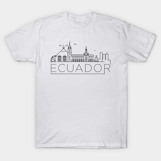 Ecuador Minimal Skyline T-Shirt by kursatunsal